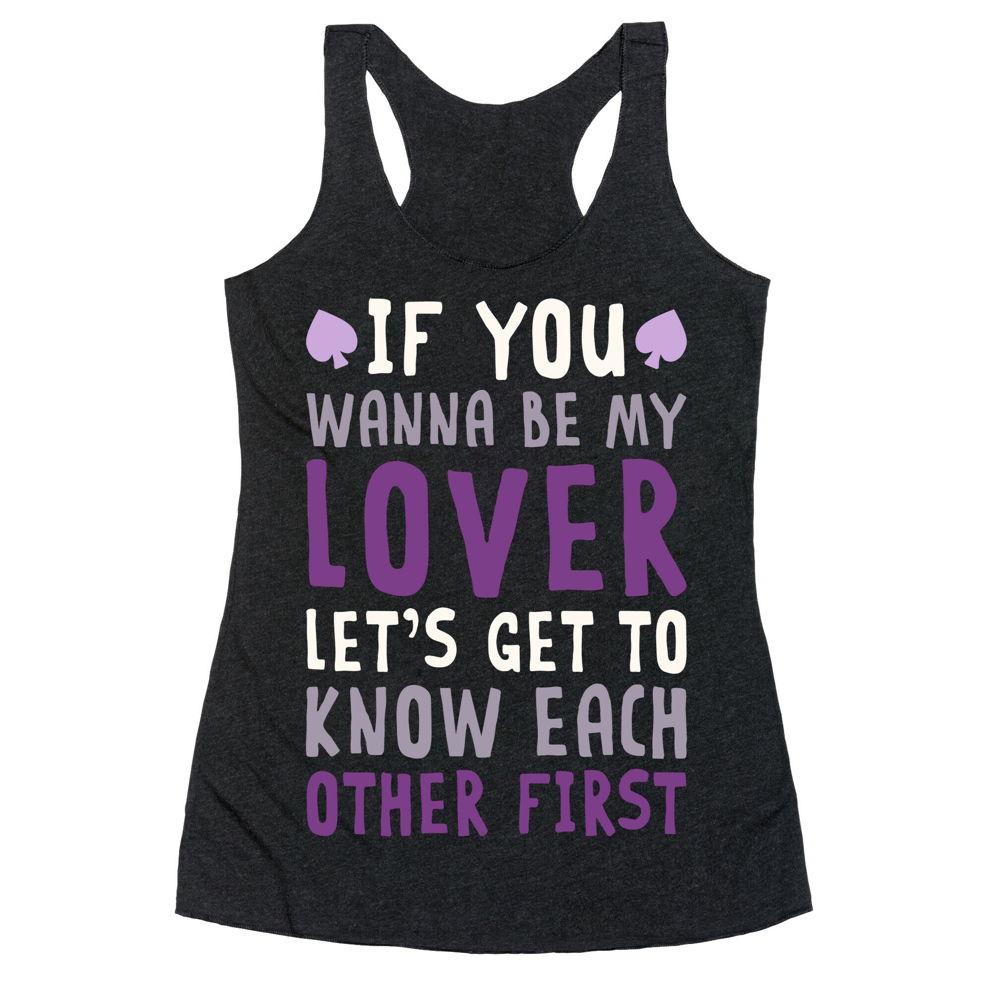 If You Wanna Be My Lover, Let's Get To Know Each Other First Racerback Tank